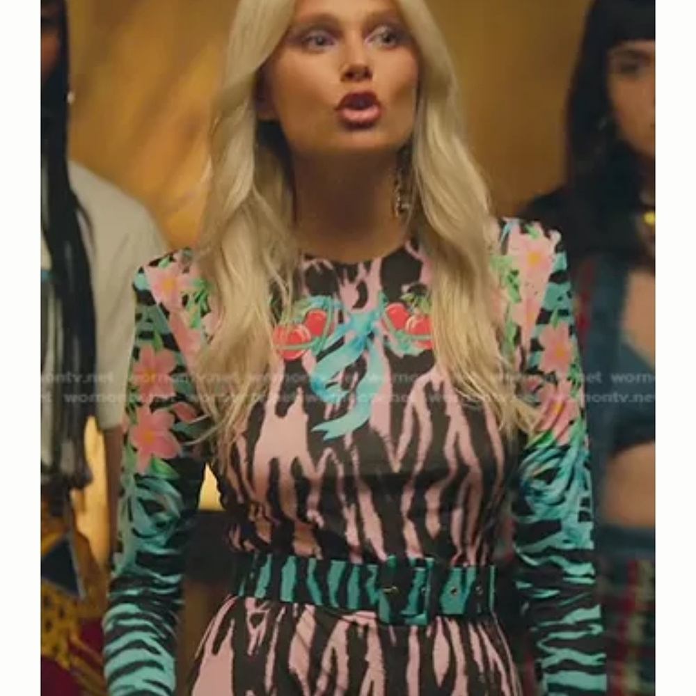 Desigual Multicolor Floral Print Dress - Black, Yellow, Pink, Blue, Green - Picture 2 of 6